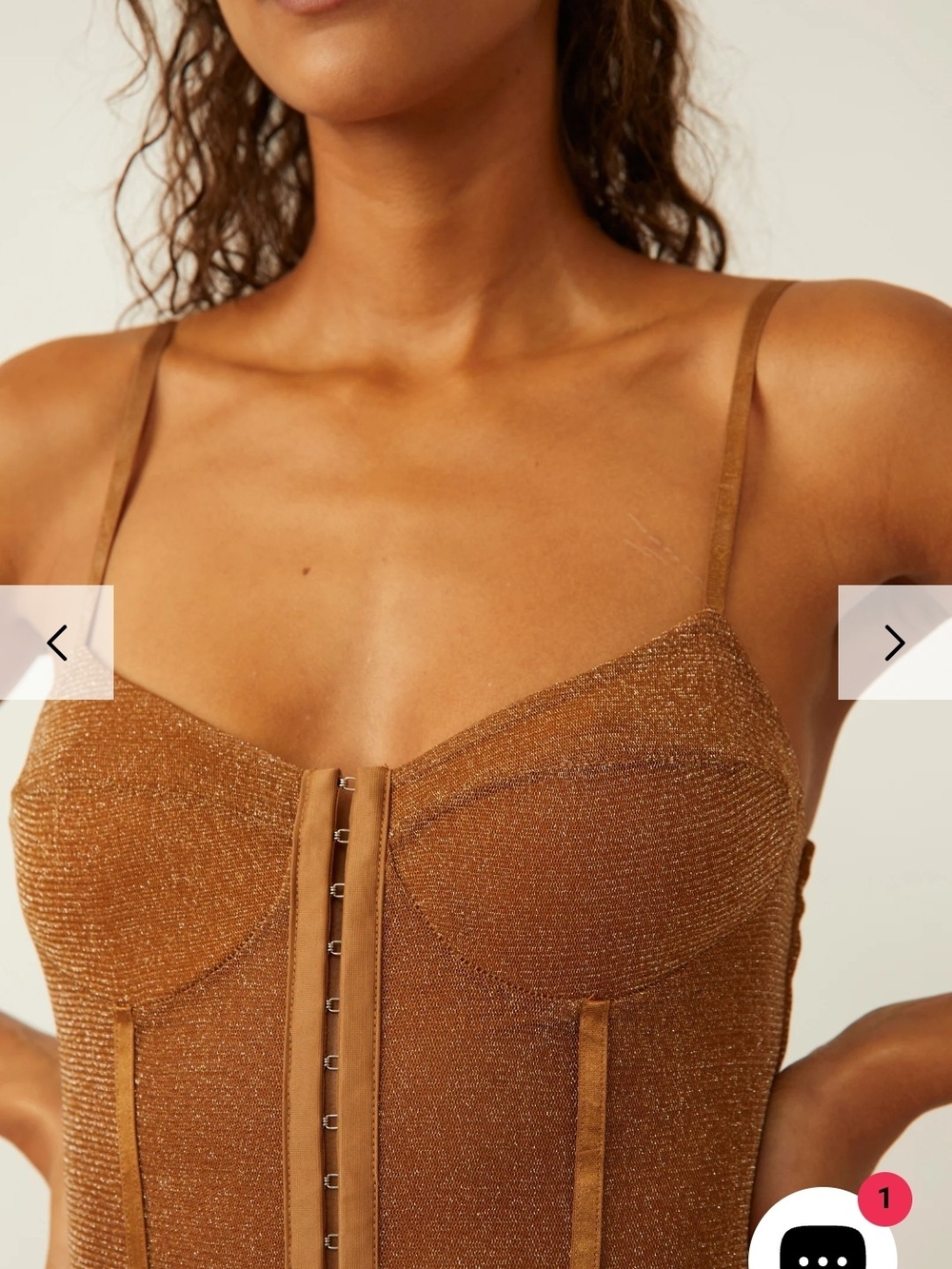 Free People Copper Shimmer Bodysuit - Picture 2 of 6